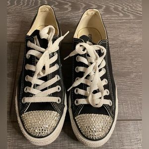 Converse lace up all stars with Swarovski crystal toe and heal detail